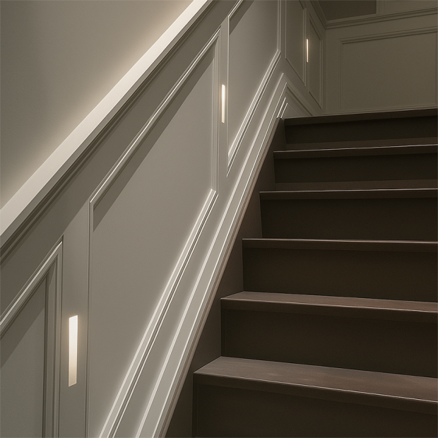 vanilla-gypsum trimless steplight- long6