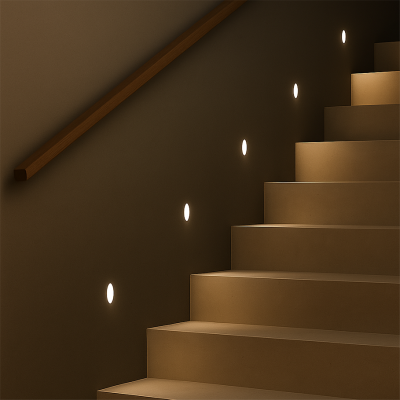 vanilla-gypsum trimless steplight- round4